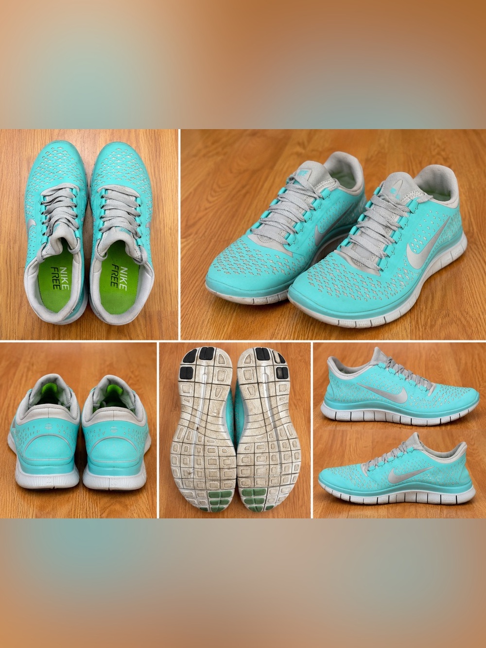 Nike Free Run Running Shoes Women’s Size 8.5 Mint Green Athletic Sneakers